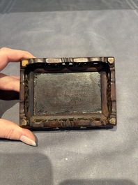 A collection of 38 Chinese wooden stands and a box, 19/20th C.