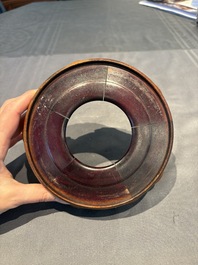 A collection of 38 Chinese wooden stands and a box, 19/20th C.