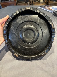 A collection of 38 Chinese wooden stands and a box, 19/20th C.