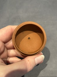 Three Chinese Yixing stoneware teapots, Chen Ziwen 陳子文 and Wen Cai 文彩 mark, Kangxi and later