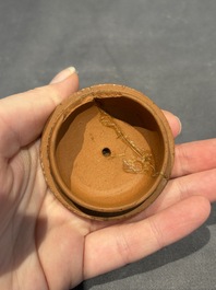 Three Chinese Yixing stoneware teapots, Chen Ziwen 陳子文 and Wen Cai 文彩 mark, Kangxi and later