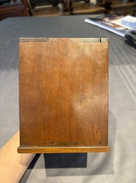 A collection of 38 Chinese wooden stands and a box, 19/20th C.