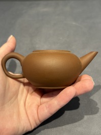 Two Chinese Yixing stoneware teapots, Zheng He 正和 mark, Kangxi and later