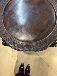 A large Chinese hongmu stand, 19th C.