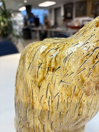 A rare Korean porcelain model of a seated tiger, Joseon, 18/19th C.