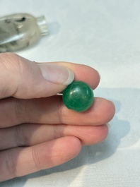 A Chinese rock crystal and two glass inside painted snuff bottles, 19/20th C., with a signed copy of 'Chinese Inside Painting of the Modern Age', 2005