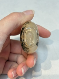 A Chinese rock crystal and two glass inside painted snuff bottles, 19/20th C., with a signed copy of 'Chinese Inside Painting of the Modern Age', 2005