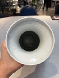 Seven Chinese famille rose vases, a scroll jar and a jardini&egrave;re on a stand, Qianlong marks, 20th C.