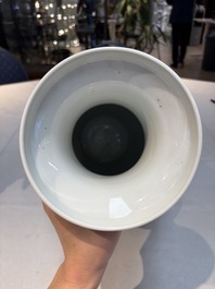 Seven Chinese famille rose vases, a scroll jar and a jardini&egrave;re on a stand, Qianlong marks, 20th C.