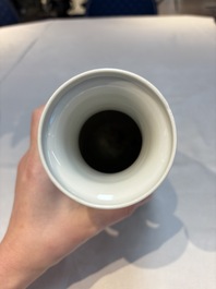 Seven Chinese famille rose vases, a scroll jar and a jardini&egrave;re on a stand, Qianlong marks, 20th C.