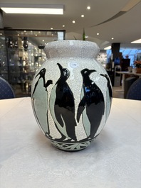 A fine Charles Catteau for Boch K&eacute;ramis 'Penguin' vase, early 20th C.