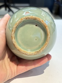 A Chinese Longquan celadon jar and a small Ge-type 'Hu' vase, Song and later