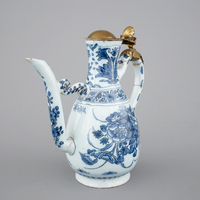 A fine Dutch Delft blue and white chinoiserie jug Samuel van Eenhoorn De Grieksche A 1674 1685 Rob Michiels Auctions