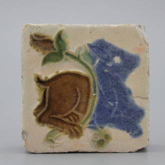 A Spanish olambrilla tile, Seville, first half 16th C.