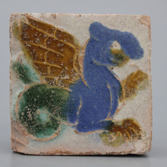 A Spanish olambrilla tile, Seville, first half 16th C.