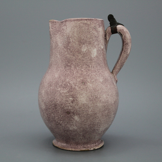 A Brussels faience manganese monochrome jug 18th C.