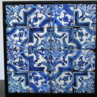 A field of 16 Portuguese tiles 17th C.