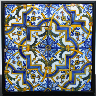 A field of 16 Portuguese tiles 17th C.