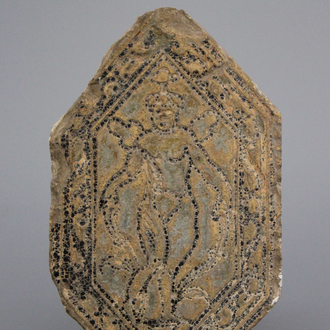 A French medieval hexagonal tile, ca. 1520