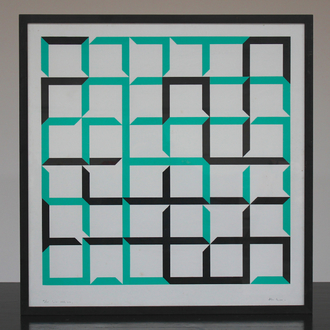 Alan Green: Solid State, dated 69, sérigraphie abstracte