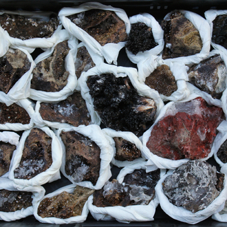 A box lot of various minerals and semi-precious stones