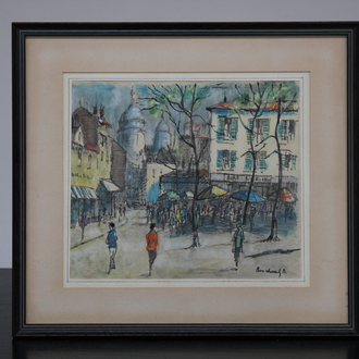 Bernard Bosschaert (1935- ), A view of Paris, mixed technique