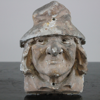 A plaster cast of a peasant's head, workshop De Wispelaere, Bruges, 1st half 20th C.