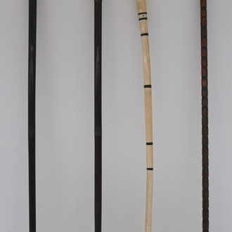 An ivory and ebony walking cane, 19th C.