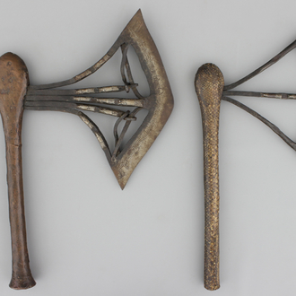 Two Songye ceremonial axes, Nsapo, 19/20th C.