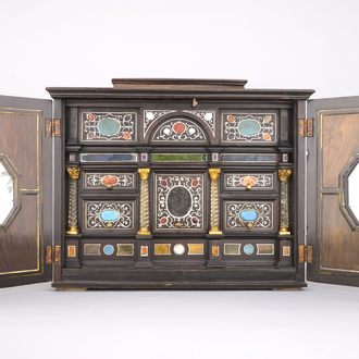 A table cabinet with precious stones, Italy, 19th C.