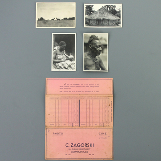 Zeldzame Casimir Zagourski pochette met 4 zwart-wit foto's