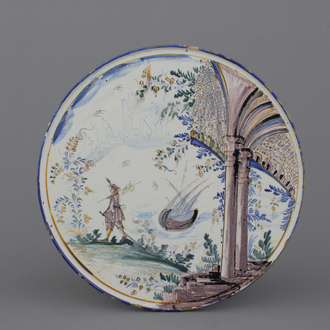 Italiaanse tazza met maritiem tafereel, Pavia, 18e eeuw