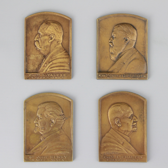 A set of 4 bronze medals concerning Belgian presence in Congo, Arsène Matton, ca. 1931
