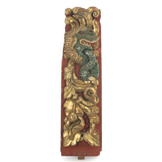 Panneau à dragon d'une gondole, chinoiserie, Venise, 1680