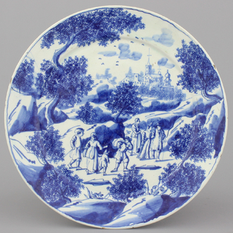 An exceptionally fine Dutch Delft blue and white plate, ca. 1720