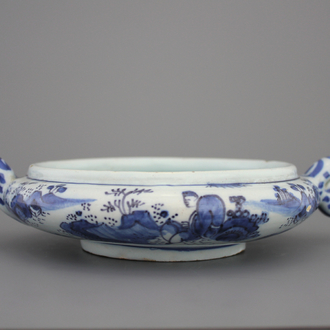 A rare Dutch Delft chinoiserie brandy bowl, 17th C.