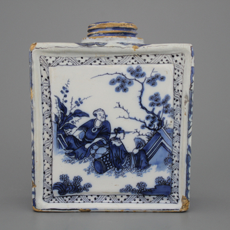 Boite à thé en faïence de Delft, bleu et blanc, Adrianus Kocx, 1686-1701