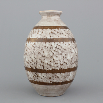 A Boch Frères Kéramis brown speckle glazed vase, Charles Catteau, first half 20th C.