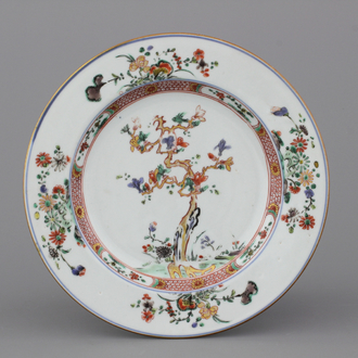 Assiette en porcelaine de Chine, style Kakiemon, Qianlong, 18e