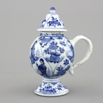 Pot à moutarde en porcelaine de Chine, bleu et blanc, Kangxi, env. 1700
