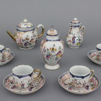 A Chinese porcelain famille rose part tea service, Qianlong, 18th C.