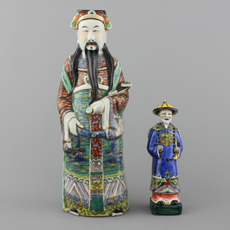 Two Chinese porcelain figures of immortals, 19/20th C.