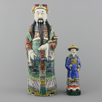 Deux figures d'Immortels en porcelaine de Chine, 19e-20e