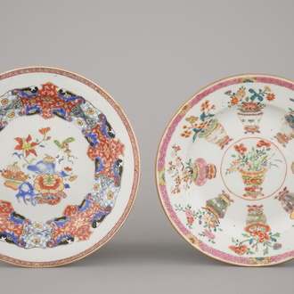 Deux assiettes, famille rose, Yongzhen