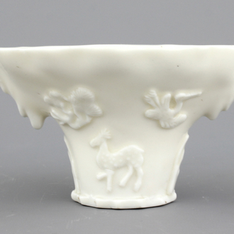 A Blanc de Chine Libation cup, late Ming to early Qing dynasty