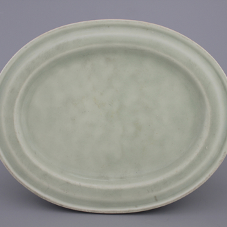 Chauffe-plats en porcelaine de Chine céladon, 18e-19e