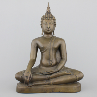 Boeddha in brons, Thailand, 19e-20e eeuw