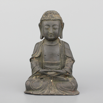 Bouddha chinois en bronze, dynastie Ming