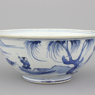Blauw en witte kom in Chinees porselein, Ming-dynastie, 16e eeuw