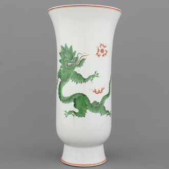 Vase "Green Dragon" avec chinoiserie, Meissen, 20e